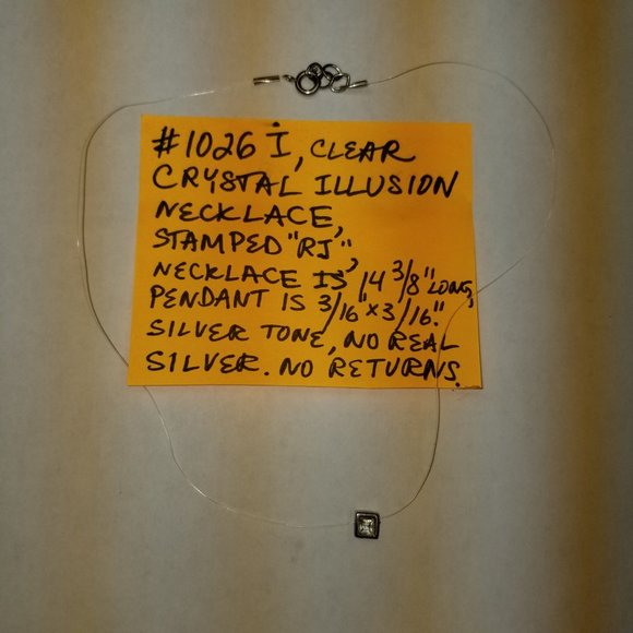 ✅1026I Unbranded Illusion Necklace with Clear Crystal in Silver Tone Metal - Picture 3 of 9